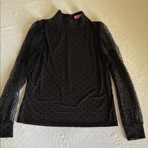 Eva Franco Black Fitted Long Sleeve Blouse